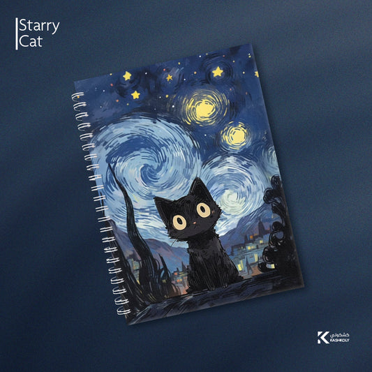 Starry Cat Hard Cover Notebook