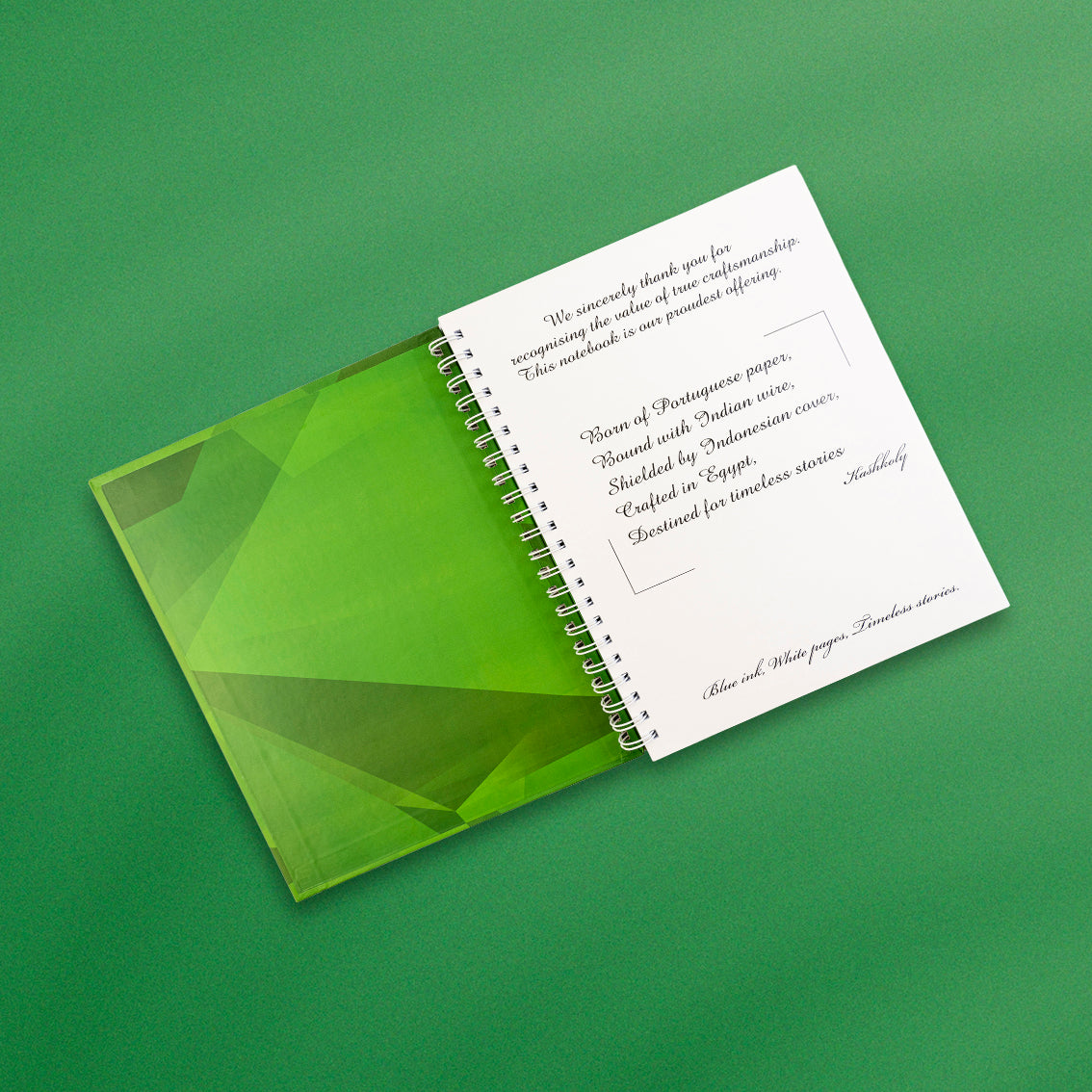 Plain Green Hard Cover Notebook
