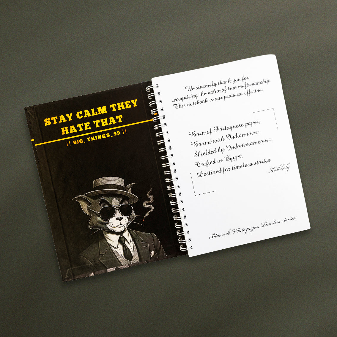 Cool Cat Hard Cover Notebook